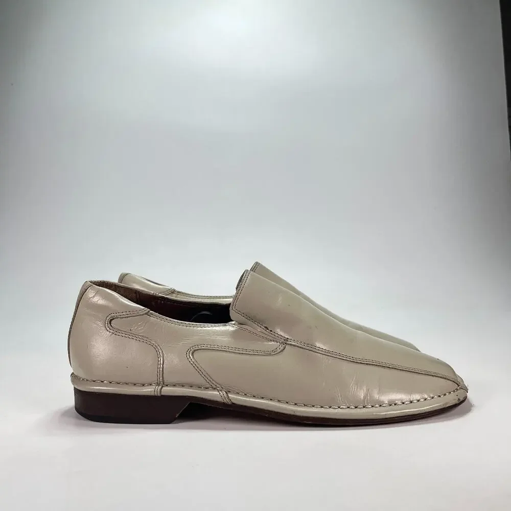 Stacy Adams Primo Beige Leather Casual Slip On Loafers Dress Shoes Men's Size 9M